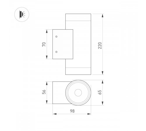 Уличный настенный светильник Arlight LGD-RAY-WALL-TWIN-R65-2x12W Warm3000 (GR, 6 deg, 230V) (IP65 Металл) 044231(1) Уличный настенный светильник Arlight LGD-RAY-WALL-TWIN-R65-2x12W Warm3000 (GR, 6 deg, 230V) (IP65 Металл) 044231(1)