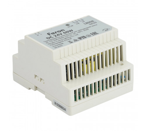 Трансформатор электронный на DIN-рейку Feron LB008 60W 24V IP20 52133
