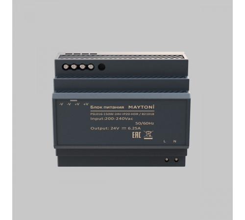 Блок питания Maytoni PSL016 150Вт DC24В IP20 821018 Блок питания Maytoni PSL016 150Вт DC24В IP20 821018