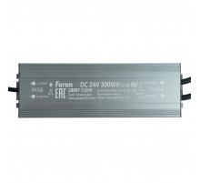 Трансформатор электронный для светодиодной ленты Feron LB007 300W 24V IP67 (драйвер) 53084