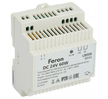 Трансформатор электронный на DIN-рейку Feron LB008 60W 24V IP20 52133