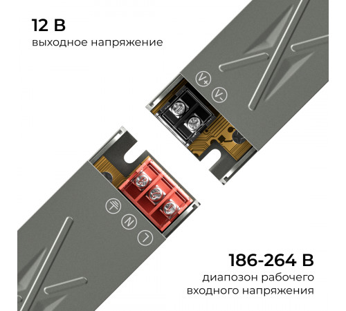 Блок питания Apeyron 12В 15Вт 186-264В 125А IP20 03-250