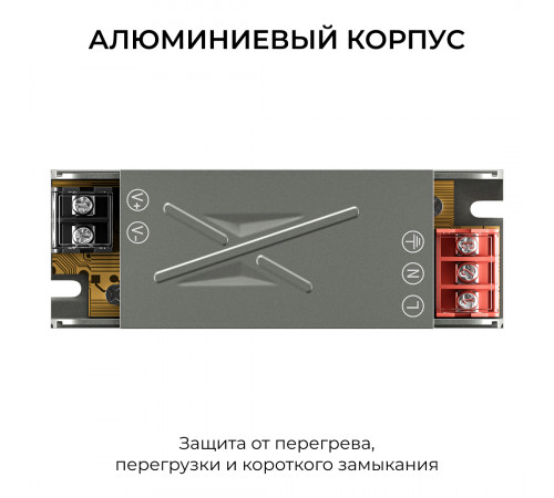 Блок питания Apeyron 12В 15Вт 186-264В 125А IP20 03-250