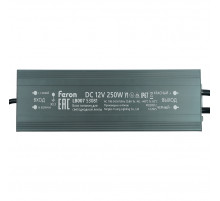 Трансформатор электронный для светодиодной ленты Feron LB007 250W 12V IP67 (драйвер) 53081