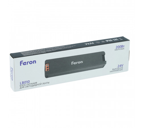 Трансформатор для светодиодной ленты Feron LB010 200W 24V IP20 53148