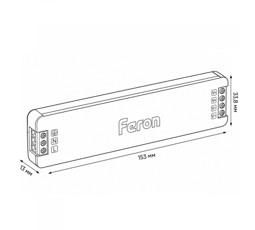 Трансформатор для светодиодной ленты Feron LB010 150W 24V IP20 53147
