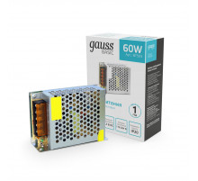 Блок питания Gauss 60Вт DC12В IP20 BT503