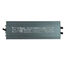 Трансформатор электронный для светодиодной ленты Feron LB007 300W 12V IP67 (драйвер) 53082