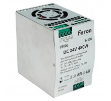 Трансформатор электронный на DIN-рейку Feron LB008 480W 24V IP20 52138