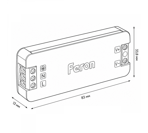 Трансформатор для светодиодной ленты Feron LB010 24W 24V IP20 53143
