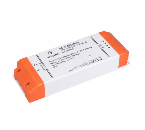 Блок питания Arlight ARV-SP-24320-PFC-B (24V, 13.3A, 320W) (IP20 Пластик) 023730(3)