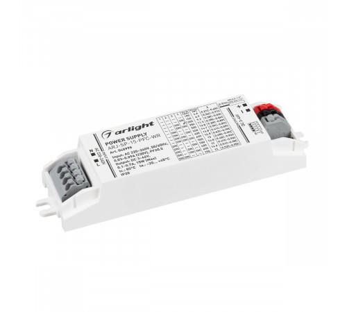 Блок питания Arlight ARJ-SP-15-PFC-WR (15W, 3-46V, 0.1-0.7A) 048998 Блок питания Arlight ARJ-SP-15-PFC-WR (15W, 3-46V, 0.1-0.7A) 048998