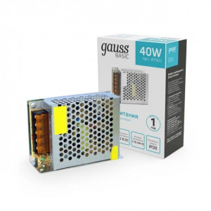 Блок питания Gauss Basic 40Вт DC12В IP20 BT502