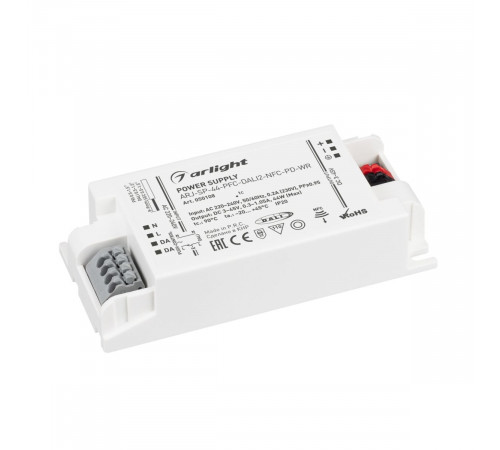 Блок питания Arlight ARJ-SP-44-PFC-DALI2-NFC-PD-WR (44W, 3-45V, 0.3-1.05A) 050108 Блок питания Arlight ARJ-SP-44-PFC-DALI2-NFC-PD-WR (44W, 3-45V, 0.3-1.05A) 050108