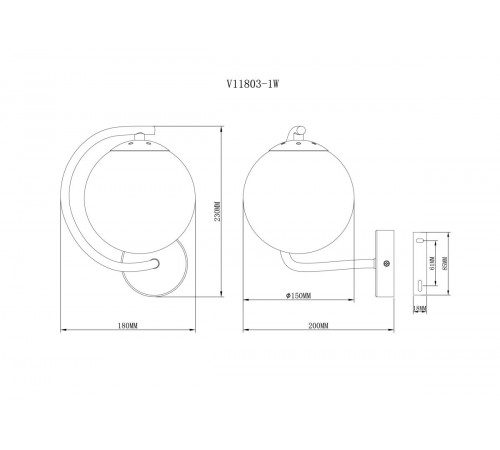 Бра Moderli Circle V11803-1W