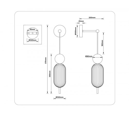 Бра Ambrella Light High Light Ceramo Modern LH53108 Бра Ambrella Light High Light Ceramo Modern LH53108
