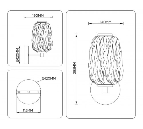 Бра Ambrella Light High Light Crystal LH30108