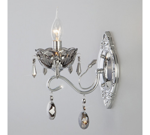 Бра Eurosvet 10103/1 хром/дымчатый хрусталь Strotskis