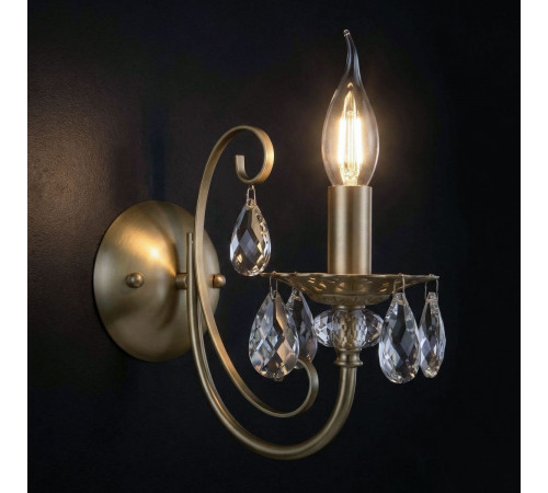 Бра Eurosvet Alda 3305/1 латунь/прозрачный хрусталь Strotskis a072111