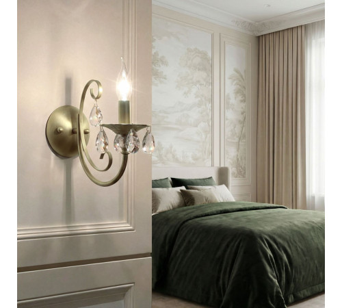 Бра Eurosvet Alda 3305/1 латунь/прозрачный хрусталь Strotskis a072111