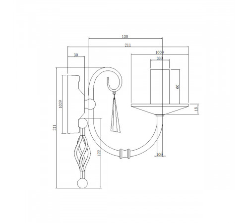 Бра Elstead Lighting AG1-AGED-BRASS