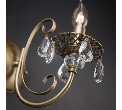 Бра Eurosvet Alda 3305/1 латунь/прозрачный хрусталь Strotskis a072111