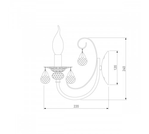 Бра Eurosvet Alda 3305/1 латунь/прозрачный хрусталь Strotskis a072111