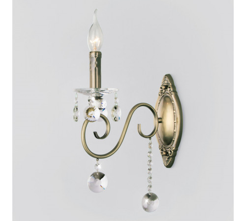 Бра Eurosvet 10104/1 античная бронза/прозрачный хрусталь Strotskis