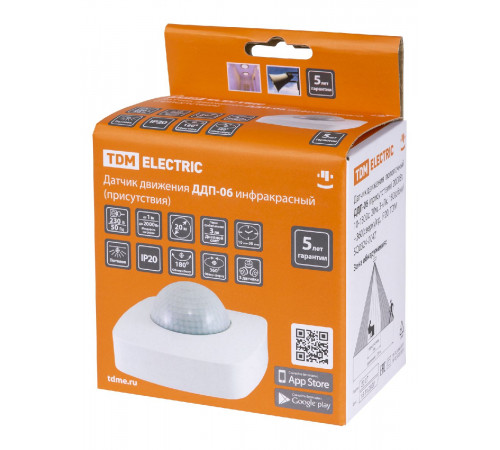 Датчик движения инфракрасный TDM Electric ДДП-06 SQ0324-0047 Датчик движения инфракрасный TDM Electric ДДП-06 SQ0324-0047