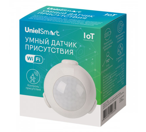 Умный датчик присутствия Wi-Fi. на батарейке Uniel UL-00011707 USN-A530 MS/WF WHITE