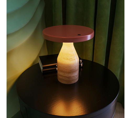 Настольная лампа Arlight SP-CROOD-TAB-R22.5x24-7W Warm3200-MIX (RD-BRG, 140 deg, 230V) (IP20, Травертин) 061732