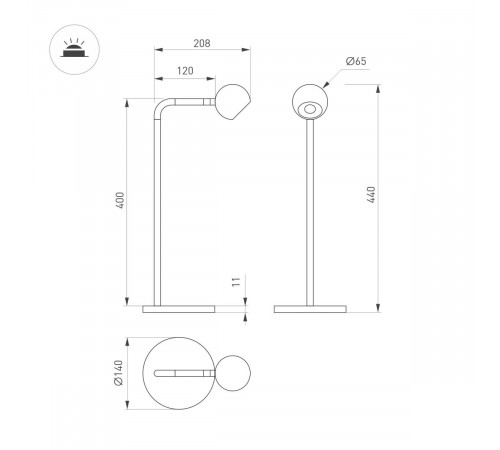 Настольная лампа Arlight SP-OTTORI-TAB-6W Warm3000 (BR, 30 deg, 230V) (IP20 Металл) 058487 Настольная лампа Arlight SP-OTTORI-TAB-6W Warm3000 (BR, 30 deg, 230V) (IP20 Металл) 058487