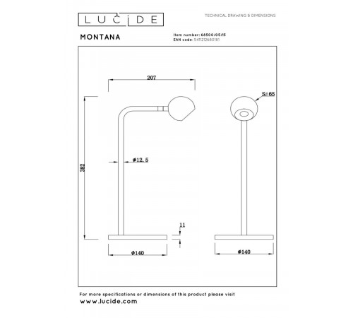 Настольная лампа Lucide Montana 68500/05/15