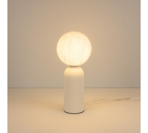 Настольная лампа Arlight SP-SILKA-TAB-R150-6W Warm2700 (WH, 330 deg, 230V, TOUCH-DIM) (IP20, Натуральный шелк) 056890