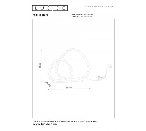 Настольная лампа Lucide Samling 78502/14/41