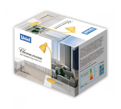 Настольная лампа Uniel UML-B701 E27 YELLOW UL-00010157 Настольная лампа Uniel UML-B701 E27 YELLOW UL-00010157