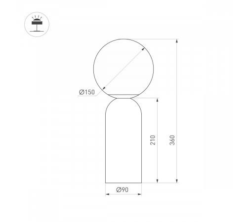 Настольная лампа Arlight SP-SILKA-TAB-R150-6W Warm2700 (WH, 330 deg, 230V, TOUCH-DIM) (IP20, Натуральный шелк) 056890