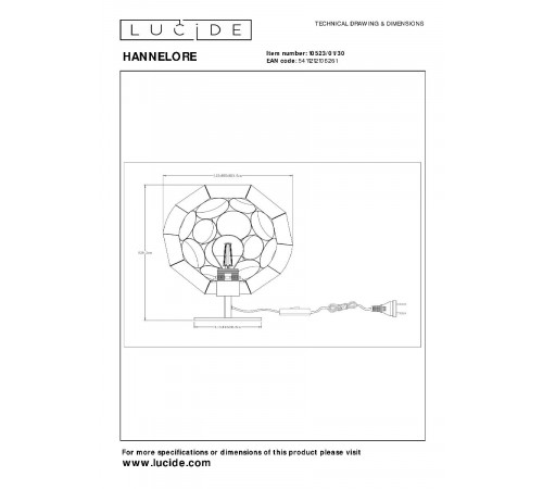 Настольная лампа Lucide Hannelore 10523/01/30