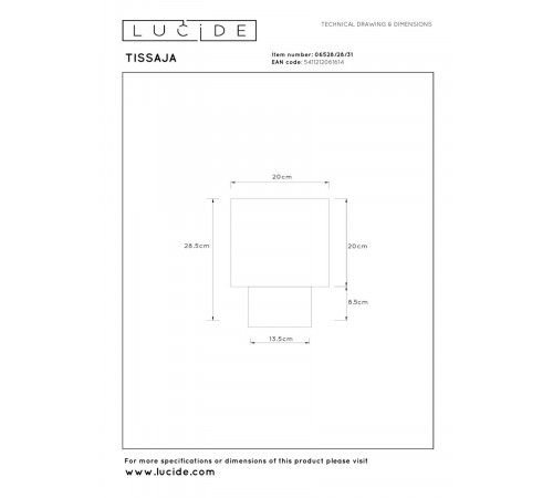 Настольная лампа Lucide Tissaja 06528/28/31