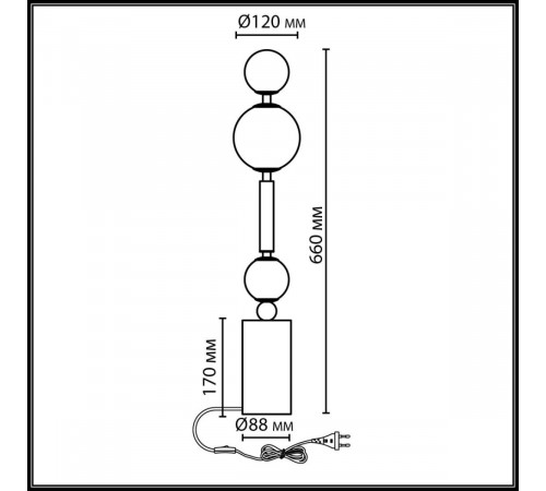 Настольная лампа Odeon Light Modern Callisto 5457/4TL