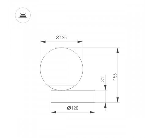 Настольная лампа Arlight SP-ORNELLA-TAB-L150-R125-6W Warm3200-MIX (WH, 300 deg, 230V, TOUCH-DIMM) (IP20 Металл) 059532