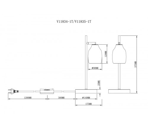Настольная лампа Moderli Adalina V11835-1T