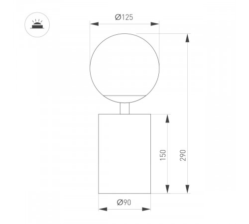 Настольная лампа Arlight SP-ORNELLA-TAB-L290-R125-6W Warm3200-MIX (GD, 300 deg, 230V, TOUCH-DIMM) (IP20 Металл) 059533