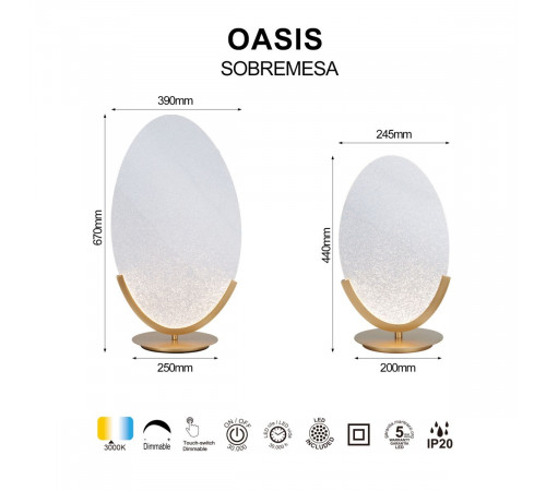Настольная лампа Mantra Oasis 9652