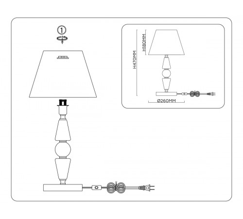 Настольная лампа Ambrella Light High Light Classic LH75262