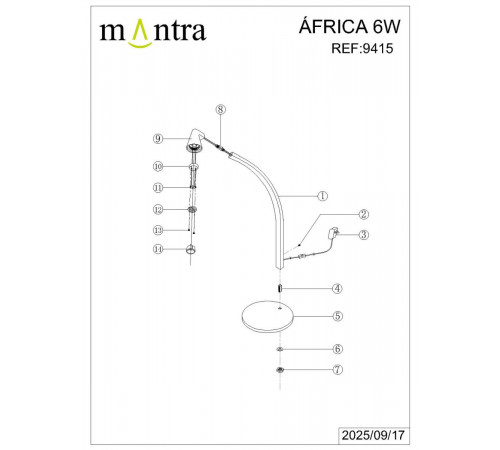 Настольная лампа Mantra Africa 9415