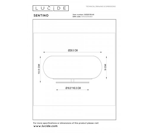 Настольная лампа Lucide Sentino 10525/30/41