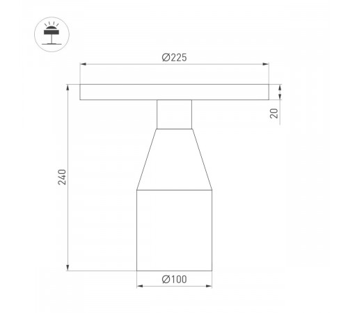 Настольная лампа Arlight SP-CROOD-TAB-R22.5x24-7W Warm3200-MIX (RD-BRG, 140 deg, 230V) (IP20, Травертин) 061732
