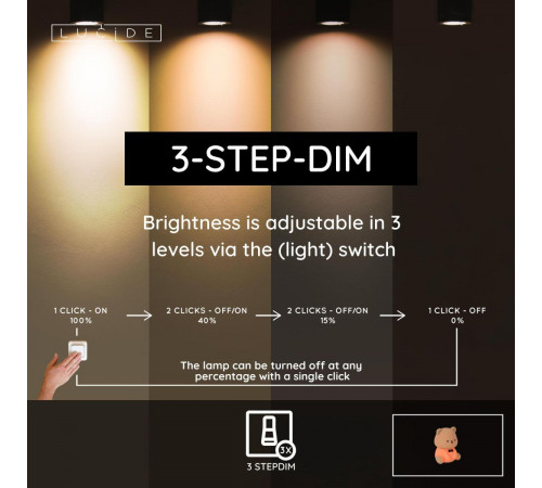 Настольная лампа Lucide Pincha Bear 54500/01/43