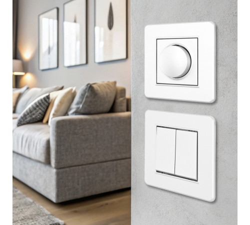 Диммер с рамкой Arte Milano SET16-1-48-1 white Диммер с рамкой Arte Milano SET16-1-48-1 white